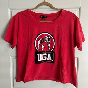 UGA University of Georgia Cropped Tee Shirt Women’s Size Small